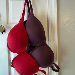 Victoria's Secret Red and Purple Bra Duo